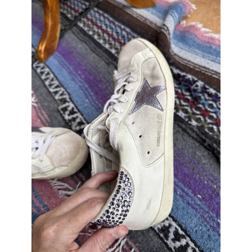 Golden Goose Super-Star Private Edit Womens US7 EU37 Star Crystal Heel Sneakers